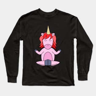 Unicorn meditating Long Sleeve T-Shirt